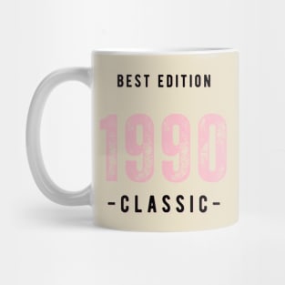 Vintage Birthday Year 1990 White Mug